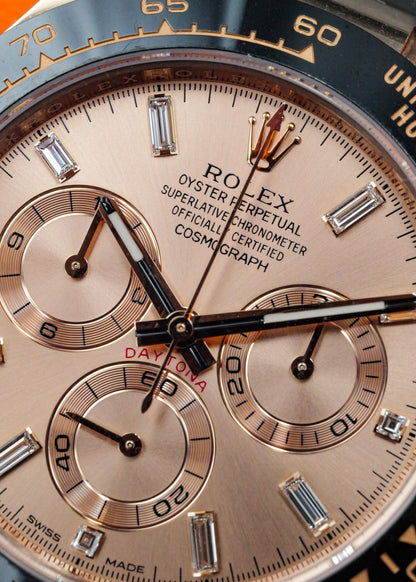 Rolex Daytona Oysterflex 116515LN Sundust Diamond Baguette Dial