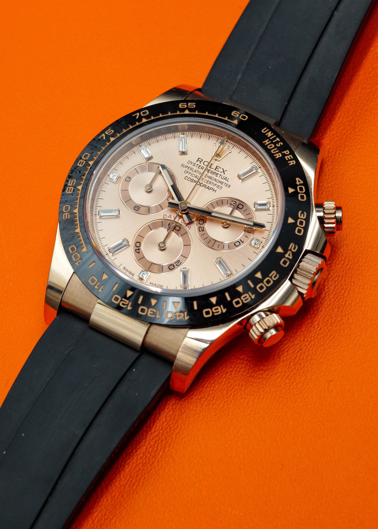 Rolex Daytona Oysterflex 116515LN Sundust Diamond Baguette Dial