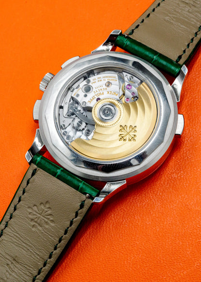 Patek Philippe World Time Chronograph 5930P Platinum Green Dial