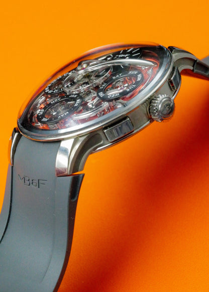 MB&F Legacy Machine Perpetual Calendar EVO Zicronium Atomic Orange Dial Limited Edition Of 15 Pieces