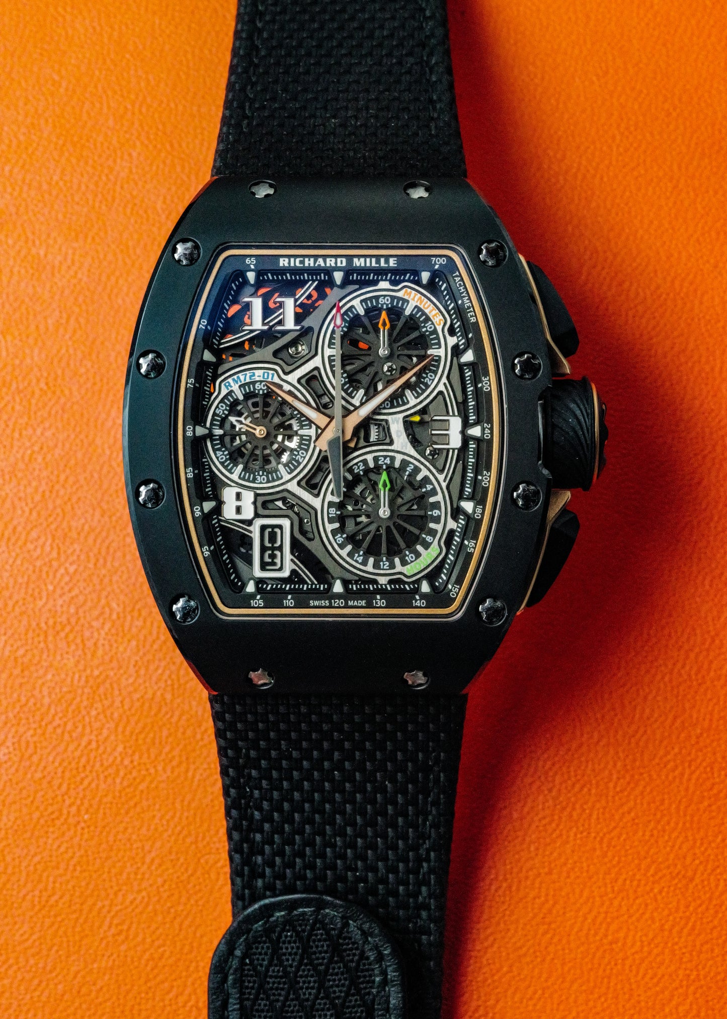 Richard Mille RM72-01 Flyback Chronograph Black Ceramic Rose Gold