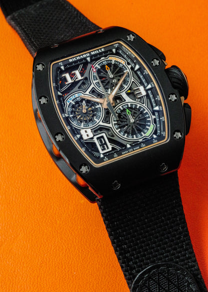 Richard Mille RM72-01 Flyback Chronograph Black Ceramic Rose Gold