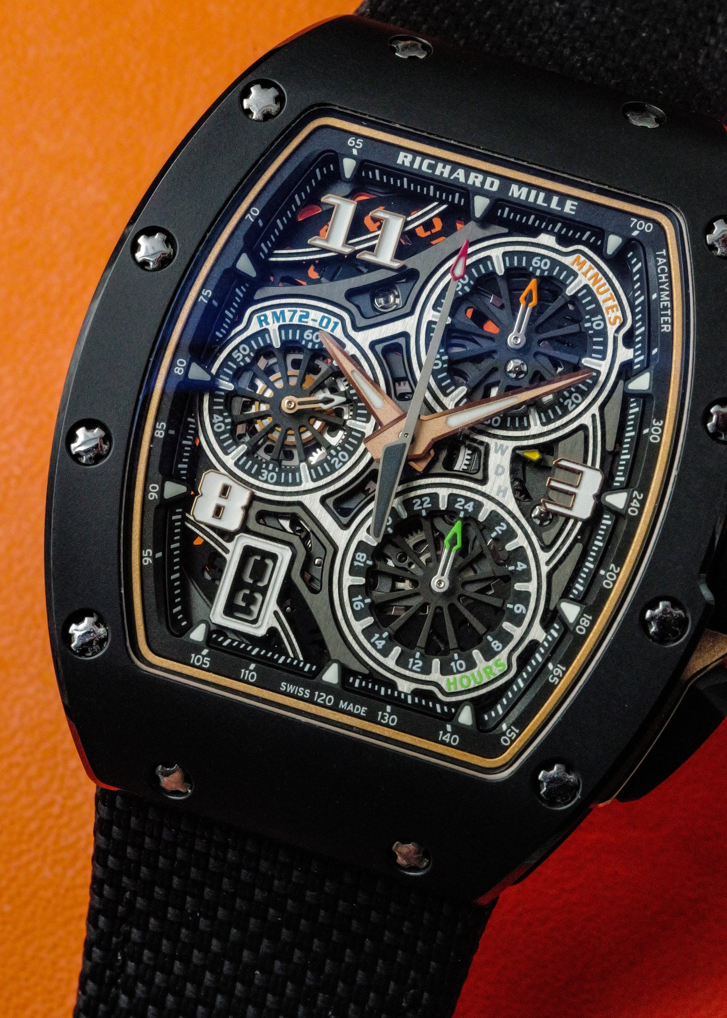 Richard Mille RM72-01 Flyback Chronograph Black Ceramic Rose Gold