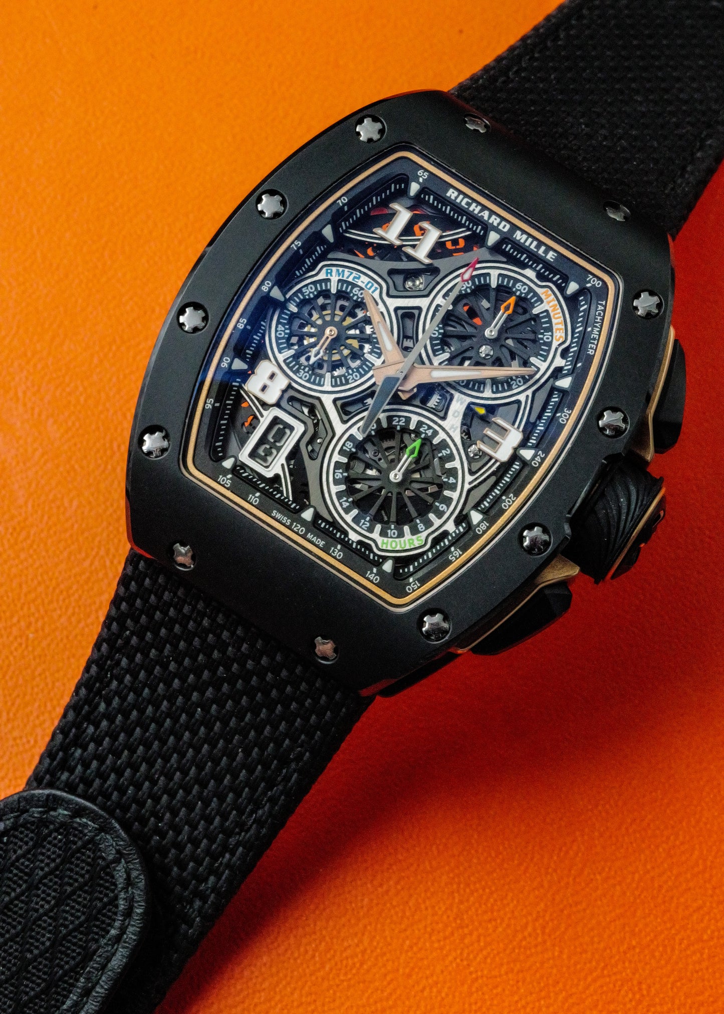 Richard Mille RM72-01 Flyback Chronograph Black Ceramic Rose Gold