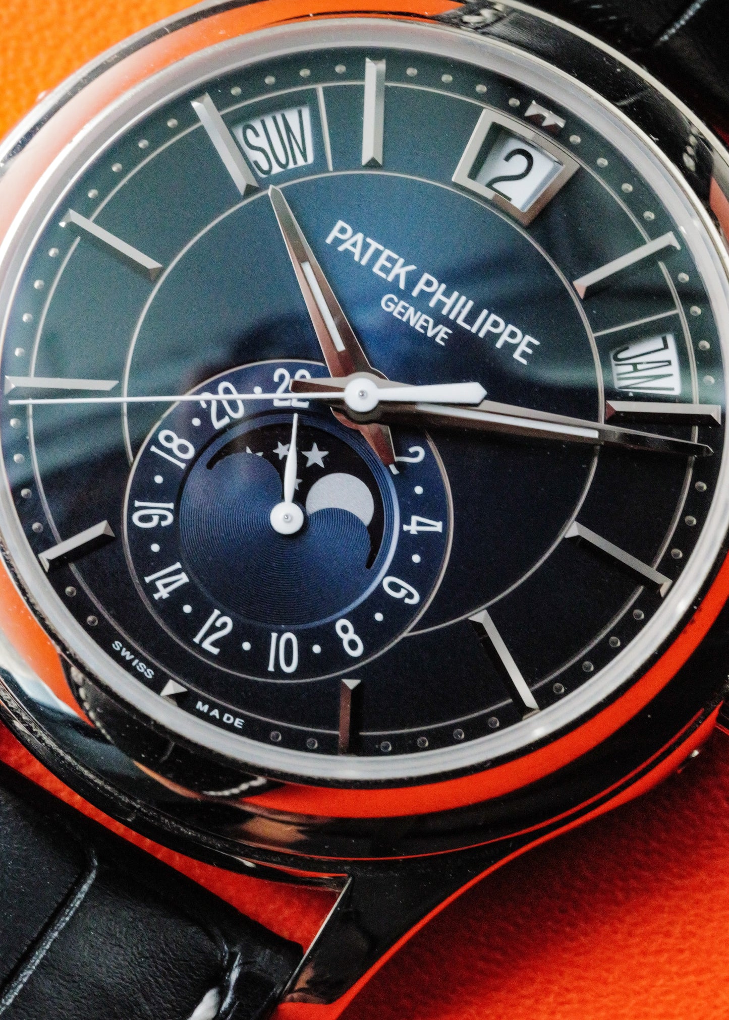 Patek Philippe Complications Annual Calendar 5205G White Gold Blue Dial