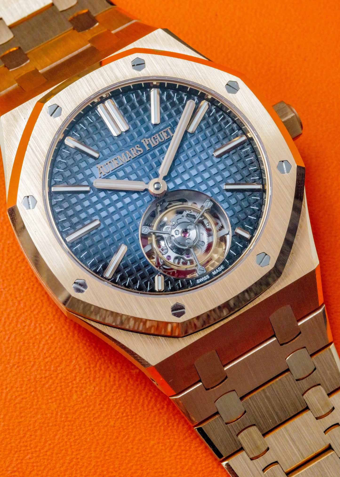 AP Royal Oak Flying Tourbillon 26730OR Rose Gold Blue Ombre Dial