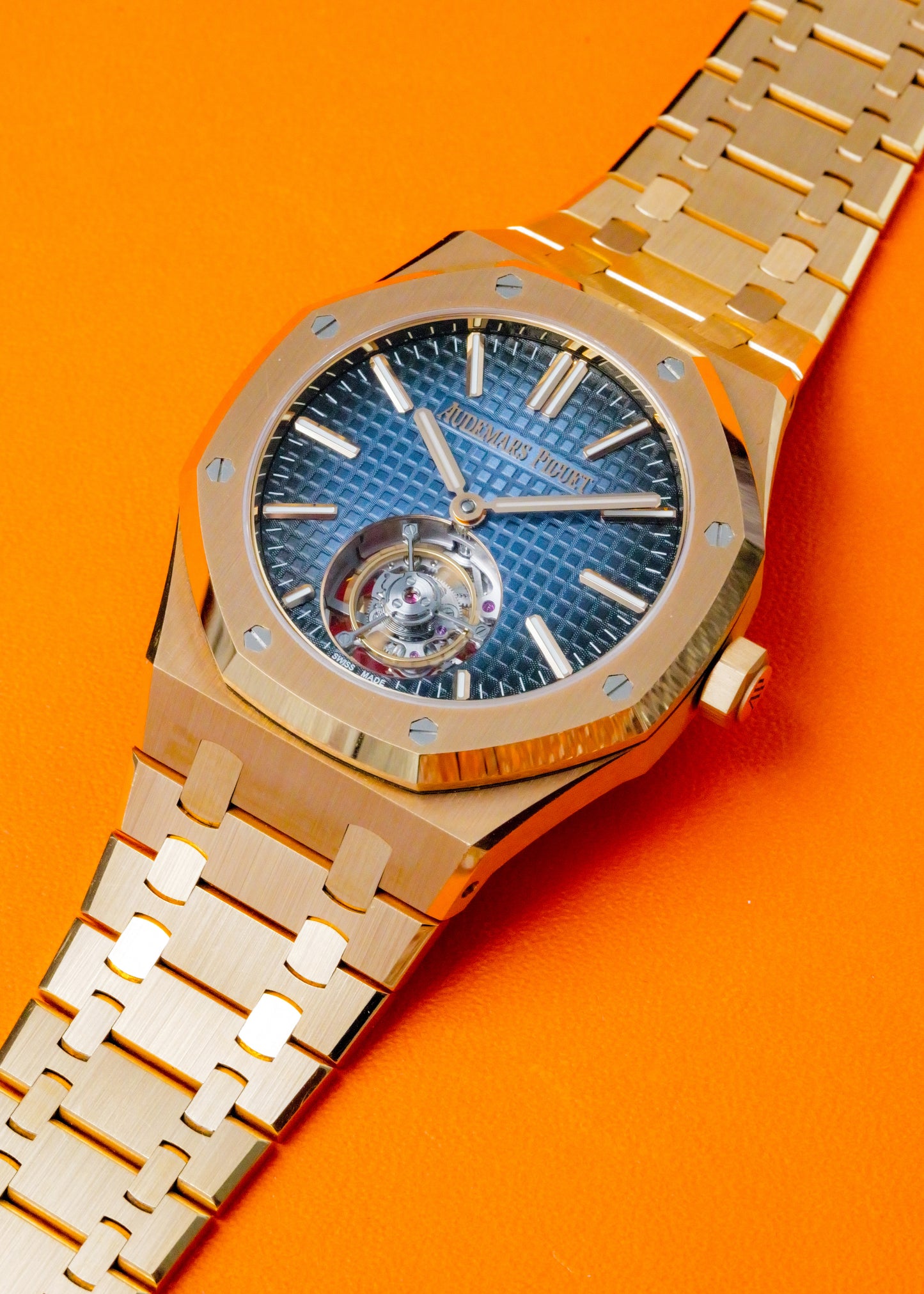 AP Royal Oak Flying Tourbillon 26730OR Rose Gold Blue Ombre Dial