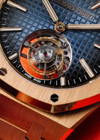 AP Royal Oak Flying Tourbillon 26730OR Rose Gold Blue Ombre Dial