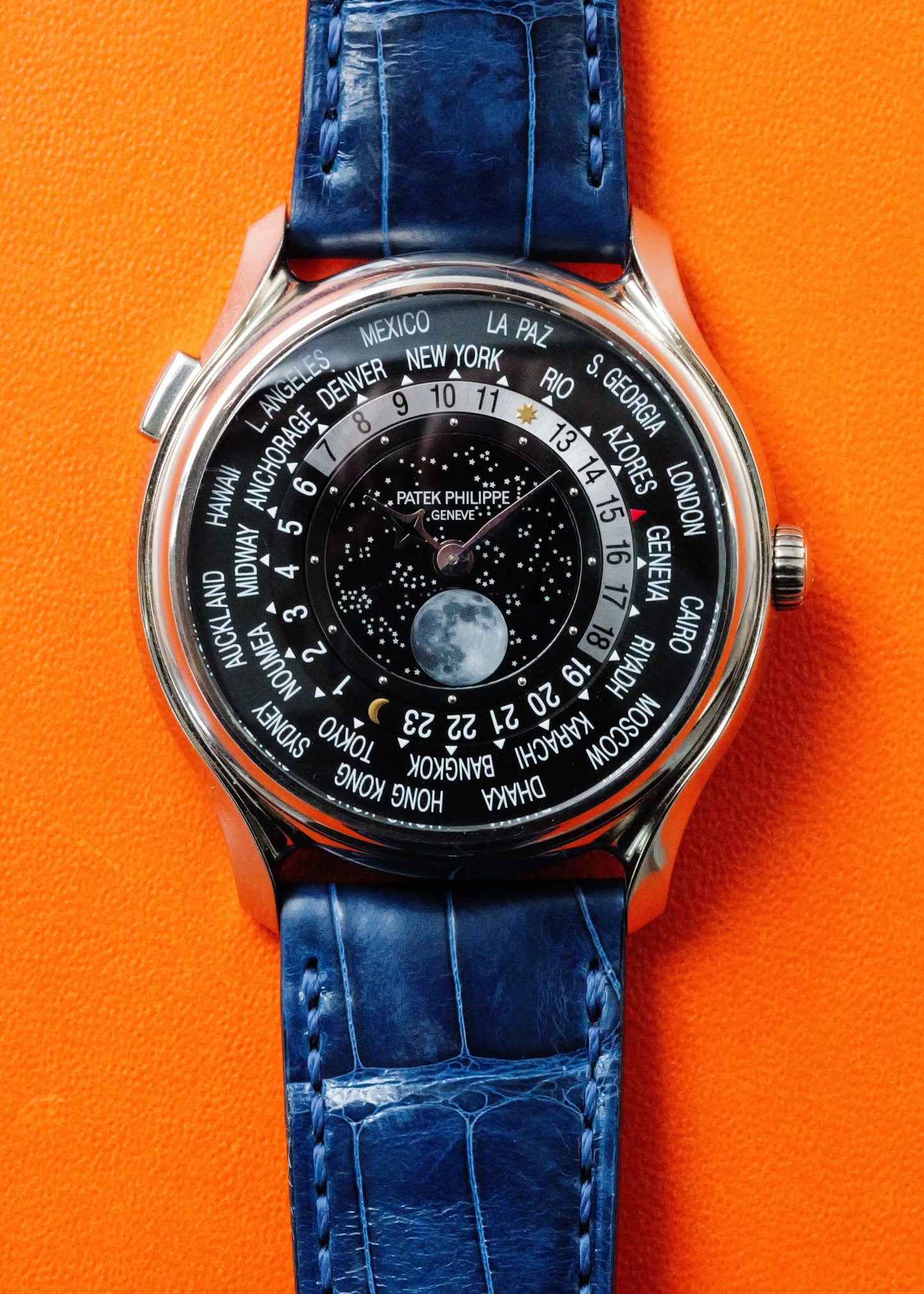 Patek Philippe World Time Moonphase 175th Anniversary 5575G White Gold Limited Edition Of 1300 Pieces