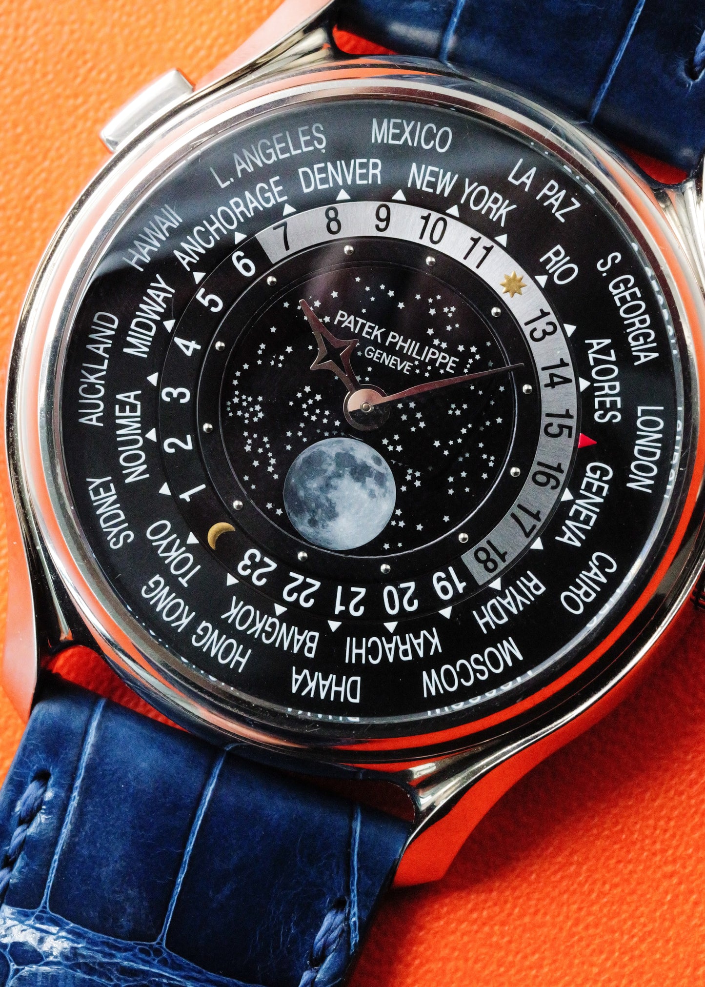 Patek Philippe World Time Moonphase 175th Anniversary 5575G White Gold Limited Edition Of 1300 Pieces