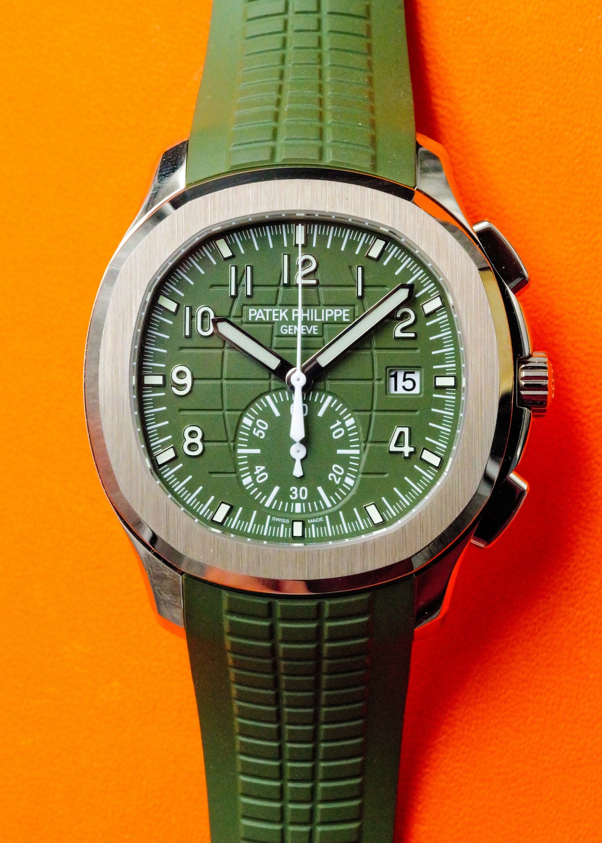 Patek Philippe Aquanaut Flyback Chronograph 5968G Khaki Green White Gold