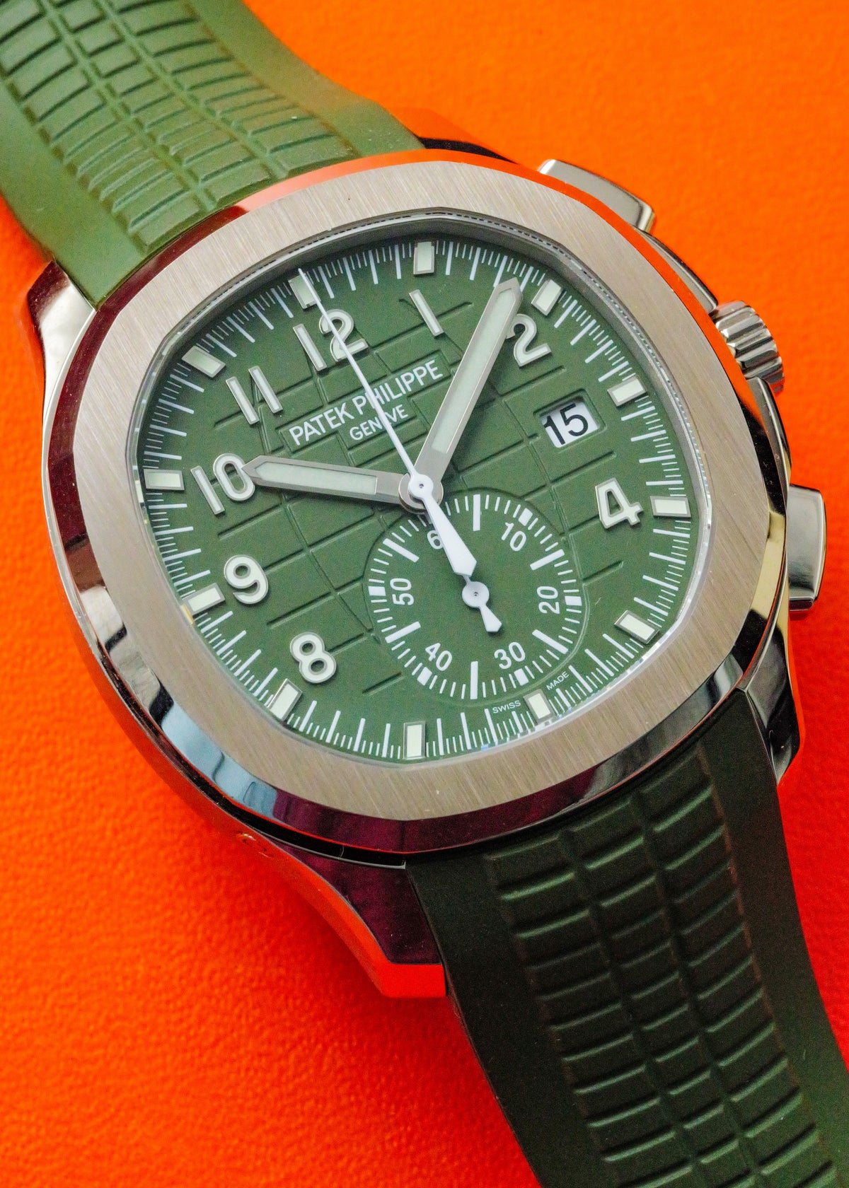 Patek Philippe Aquanaut Flyback Chronograph 5968G Khaki Green White Gold