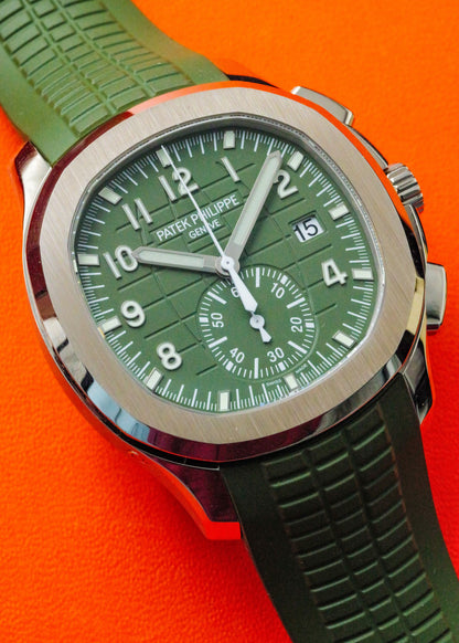 Patek Philippe Aquanaut Flyback Chronograph 5968G Khaki Green White Gold