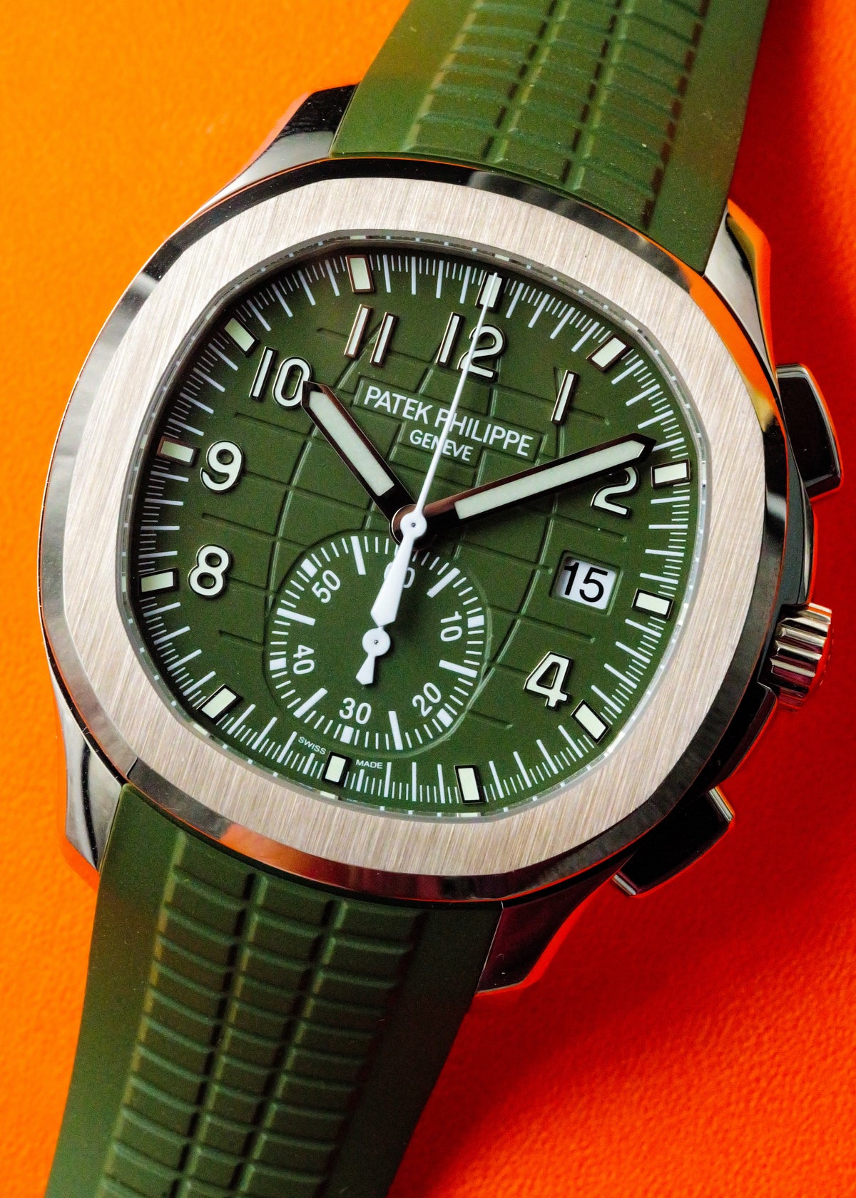Patek Philippe Aquanaut Flyback Chronograph 5968G Khaki Green White Gold