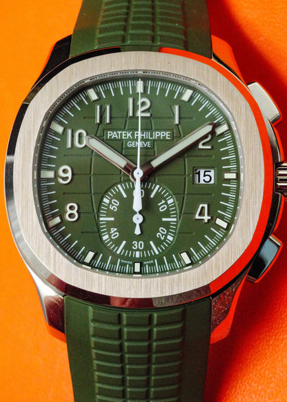Patek Philippe Aquanaut Flyback Chronograph 5968G Khaki Green White Gold
