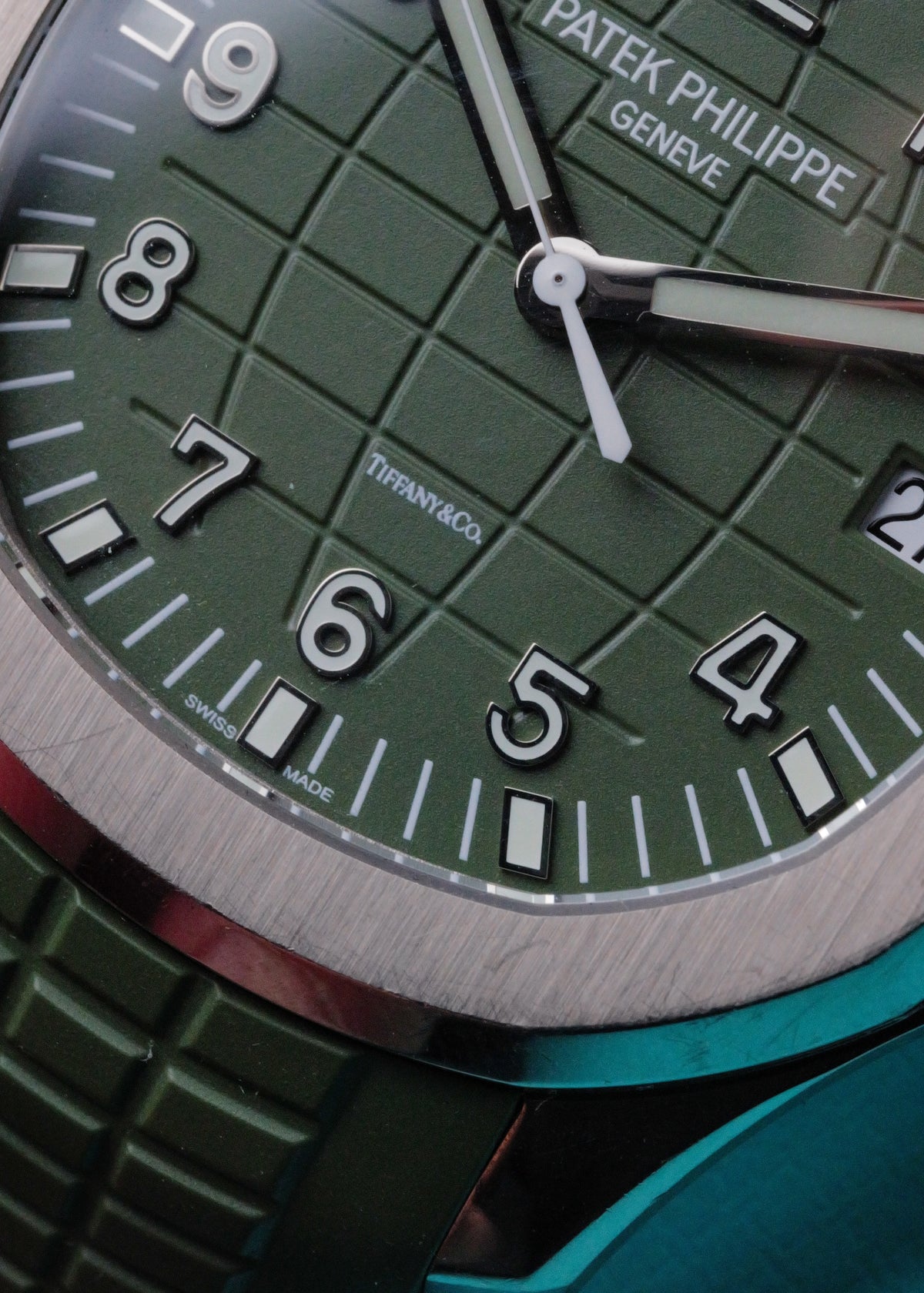 Patek Philippe Aquanaut Khaki Green White Gold 5168G Tiffany Stamped