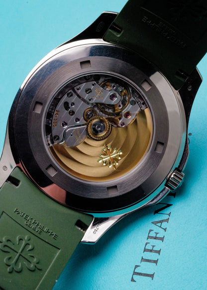 Patek Philippe Aquanaut Khaki Green White Gold 5168G Tiffany Stamped